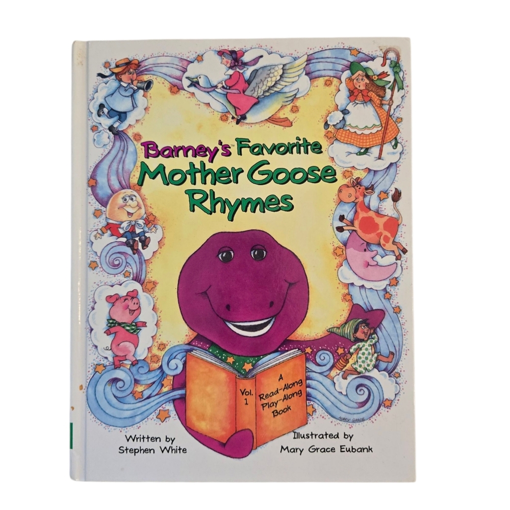Vintage 1990s Barney's Favorite Mother Goose Rhymes Book